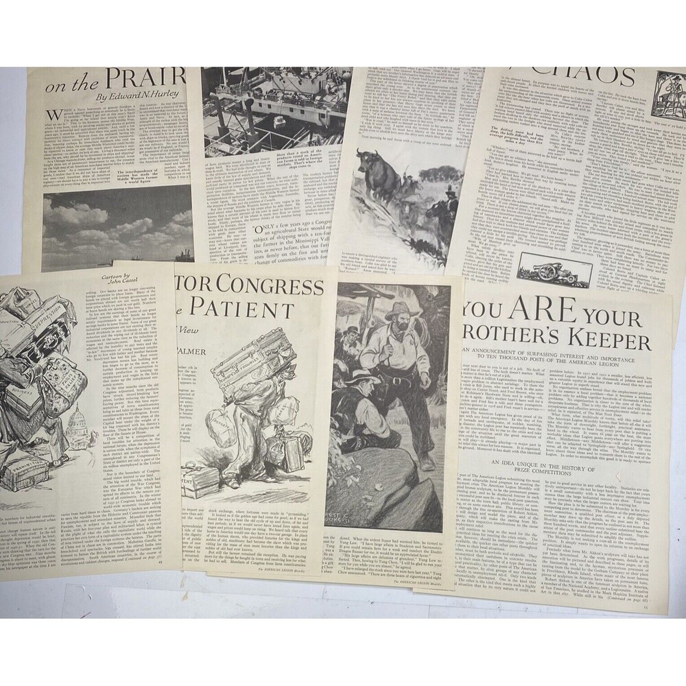 Ephemera Lot American Legend Monthly December 1931 Pages, Pictures, Prints, VNTG